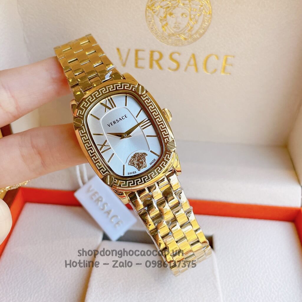 Đồng Hồ Nữ Versace Couture Dây Kim Loại Vàng Mặt Trắng 30x37mm