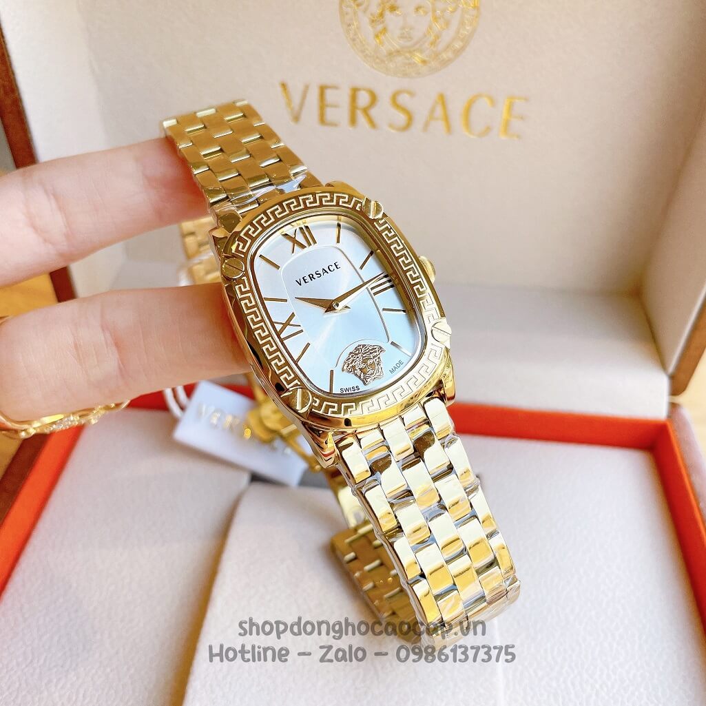 Đồng Hồ Nữ Versace Couture Dây Kim Loại Vàng Mặt Trắng 30x37mm