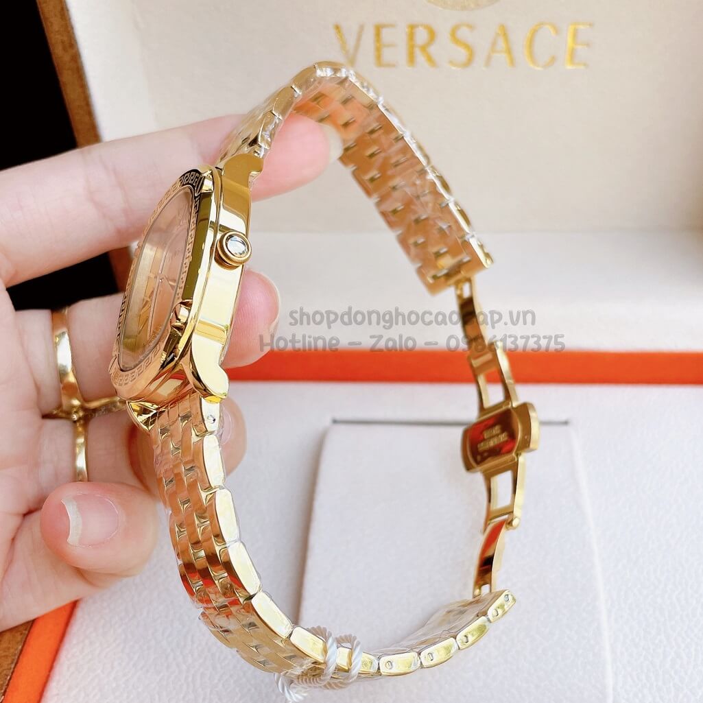 Đồng Hồ Nữ Versace Couture Dây Kim Loại Vàng Mặt Vàng 30x37mm