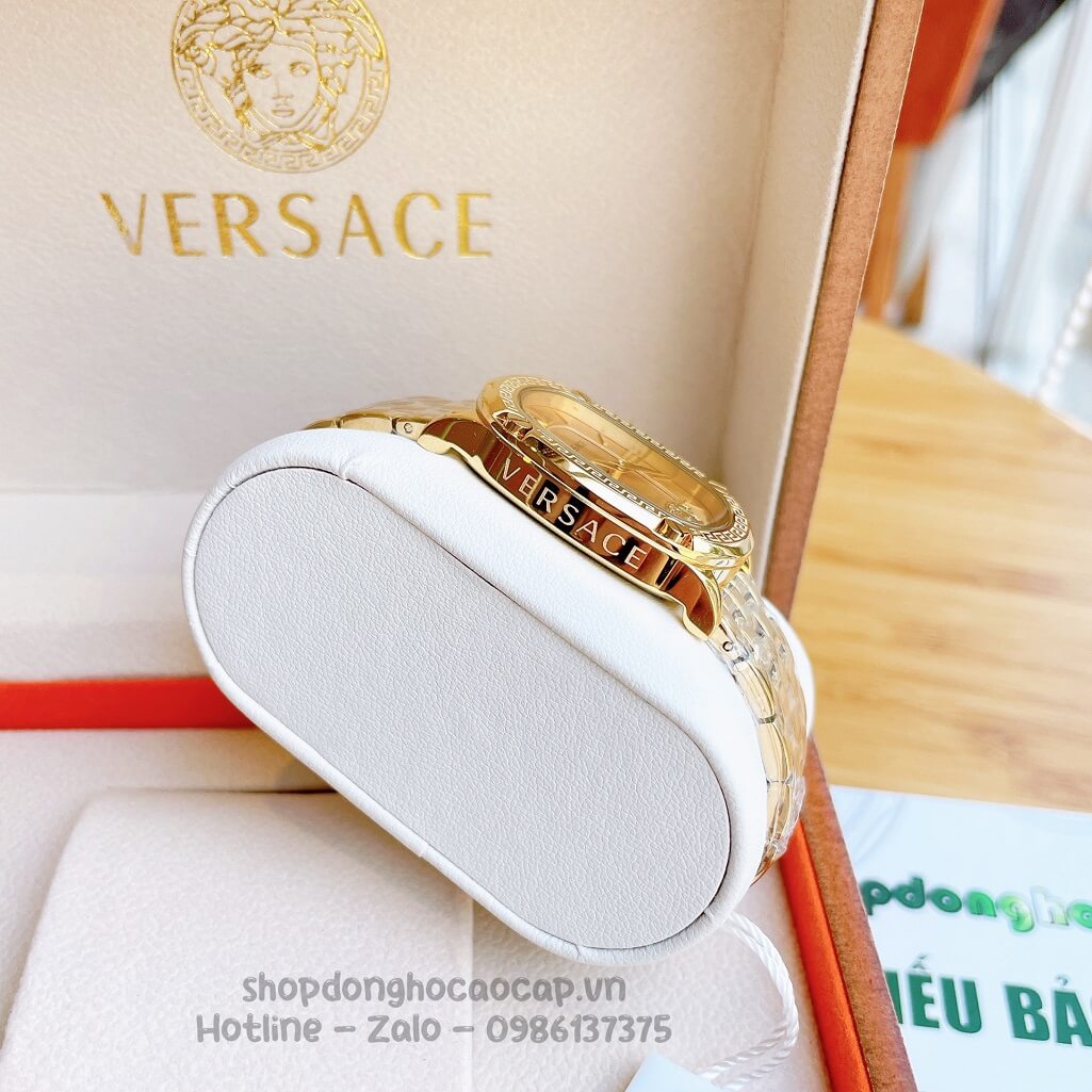 Đồng Hồ Nữ Versace Couture Dây Kim Loại Vàng Mặt Vàng 30x37mm