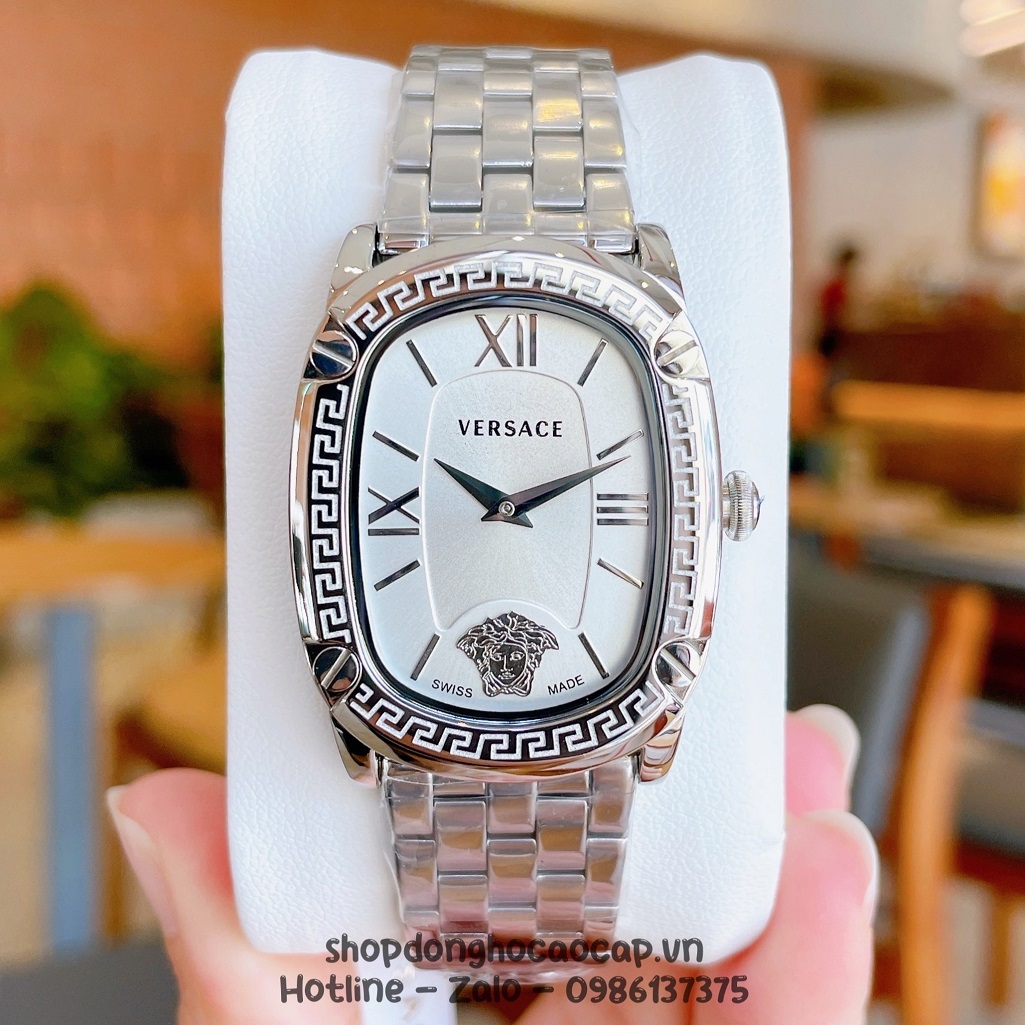 Đồng Hồ Nữ Versace Couture Dây Kim Loại Bạc Mặt Trắng 30x37mm