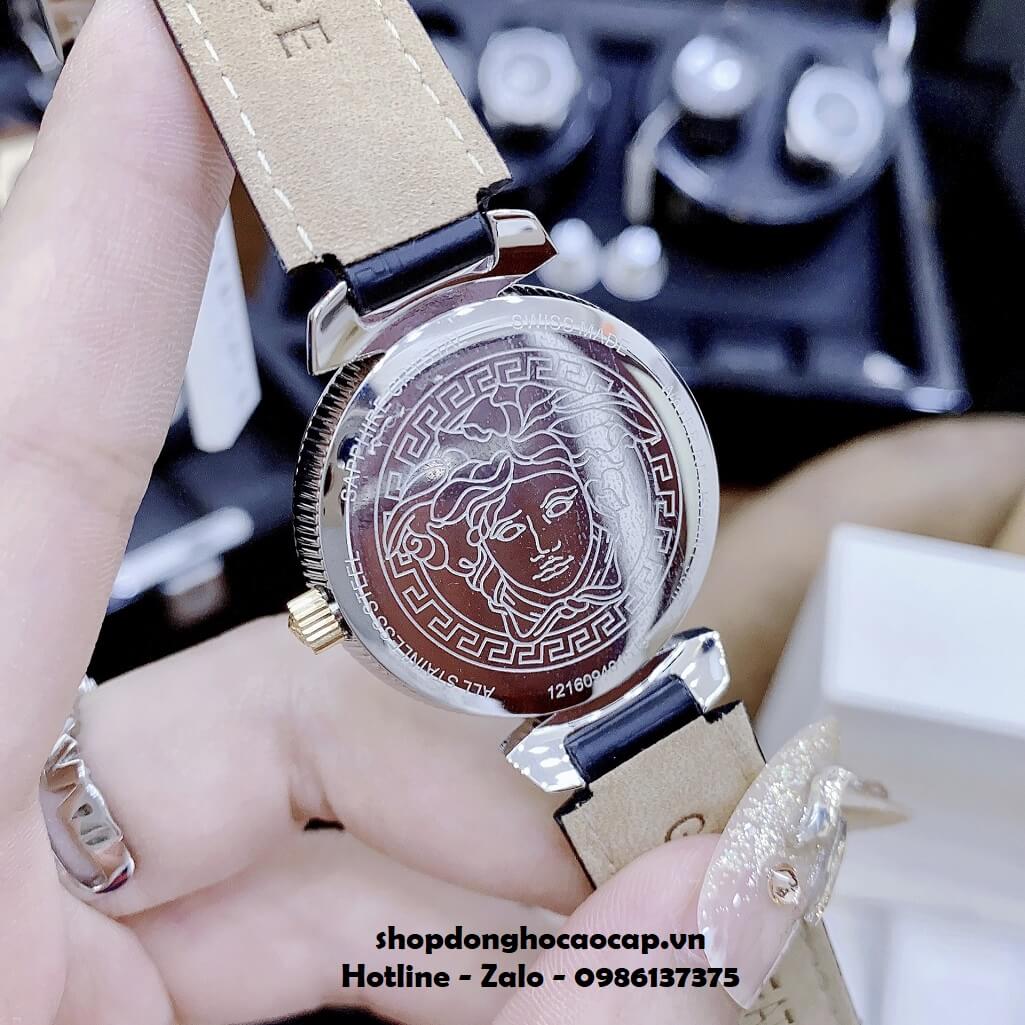 Đồng Hồ Nữ Versace Daphnis Máy Thụy Sỹ Dây Da Đen 35mm Demi