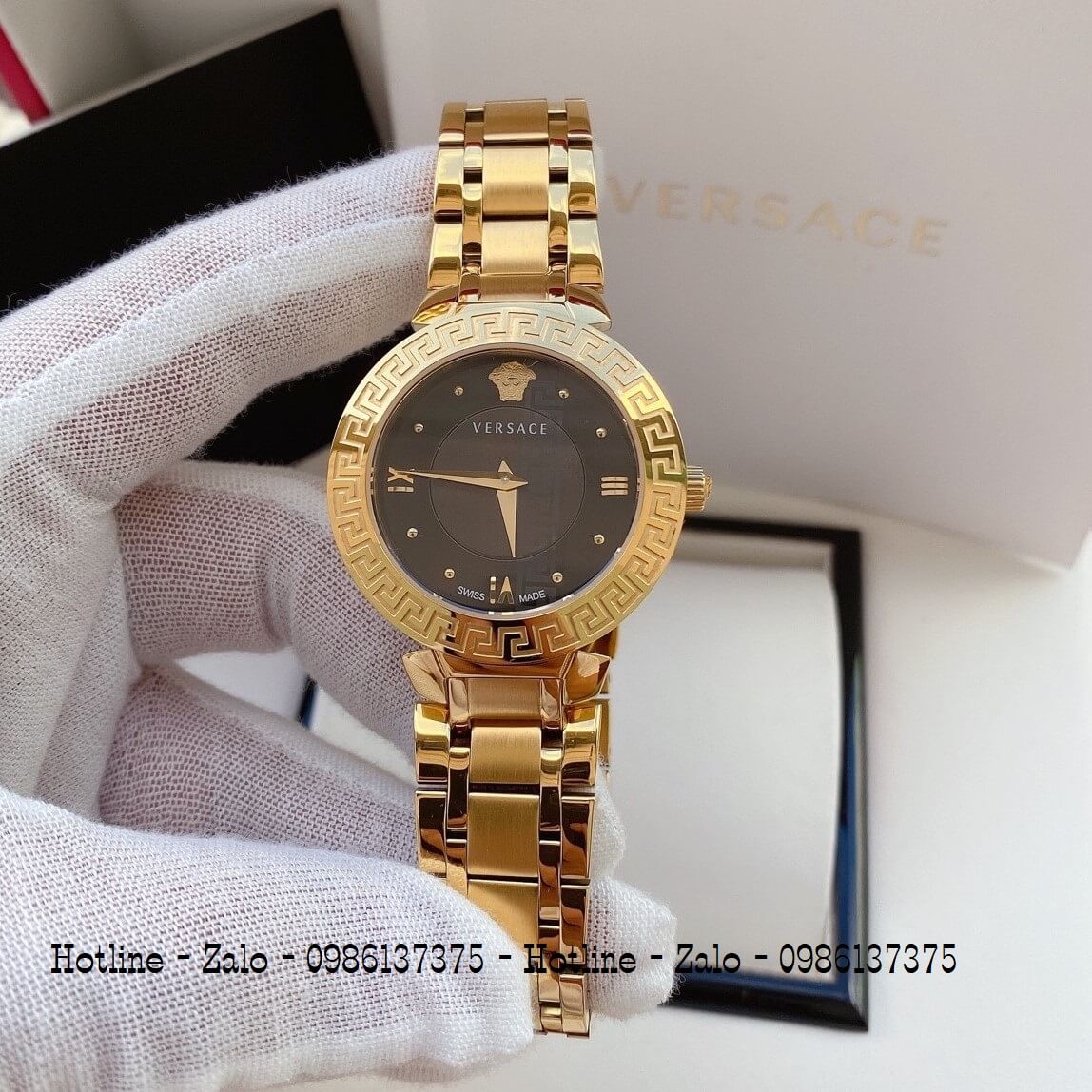 Đồng Hồ Cặp Versace Aion 44mm - Versace Daphnis 35mm - Vàng Đen