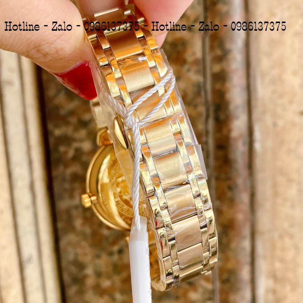 Đồng Hồ Versace Daphnis Swiss Vàng Mặt Xanh Nữ 35mm