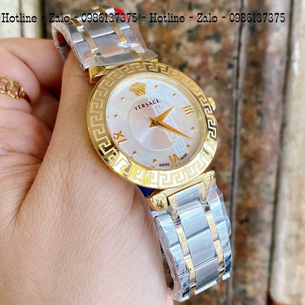 Đồng Hồ Versace Daphnis Swiss Demi Mặt Trắng Nữ 35mm