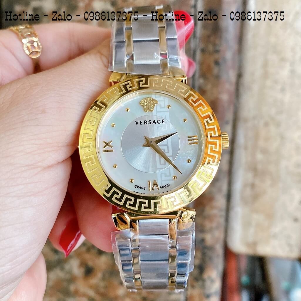 Đồng Hồ Versace Daphnis Swiss Demi Mặt Trắng Nữ 35mm