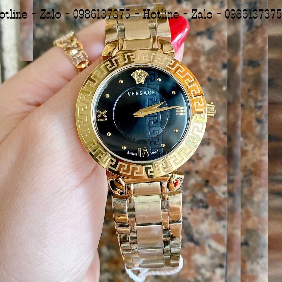 Đồng Hồ Versace Daphnis Vàng Mặt Đen Nữ 35mm