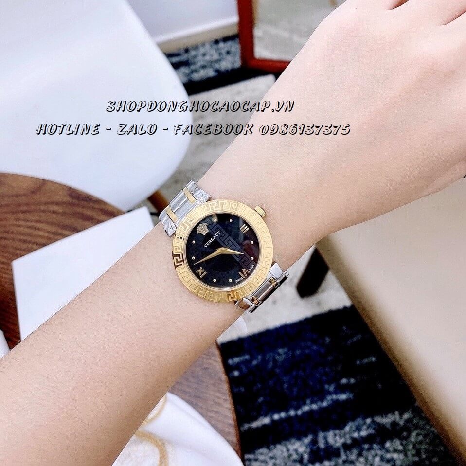 Đồng Hồ Cặp Versace Aion 44mm - Versace Daphnis 35mm - Demi Đen