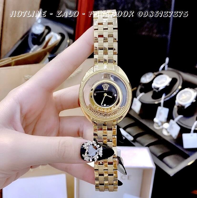 Đồng Hồ Nữ Versace Destiny Vàng Mặt Đen 37mm