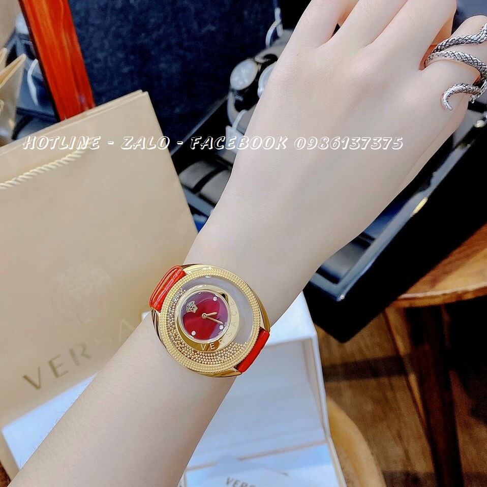 Đồng Hồ Nữ Versace Destiny Oval Dây Da Đỏ 39mm