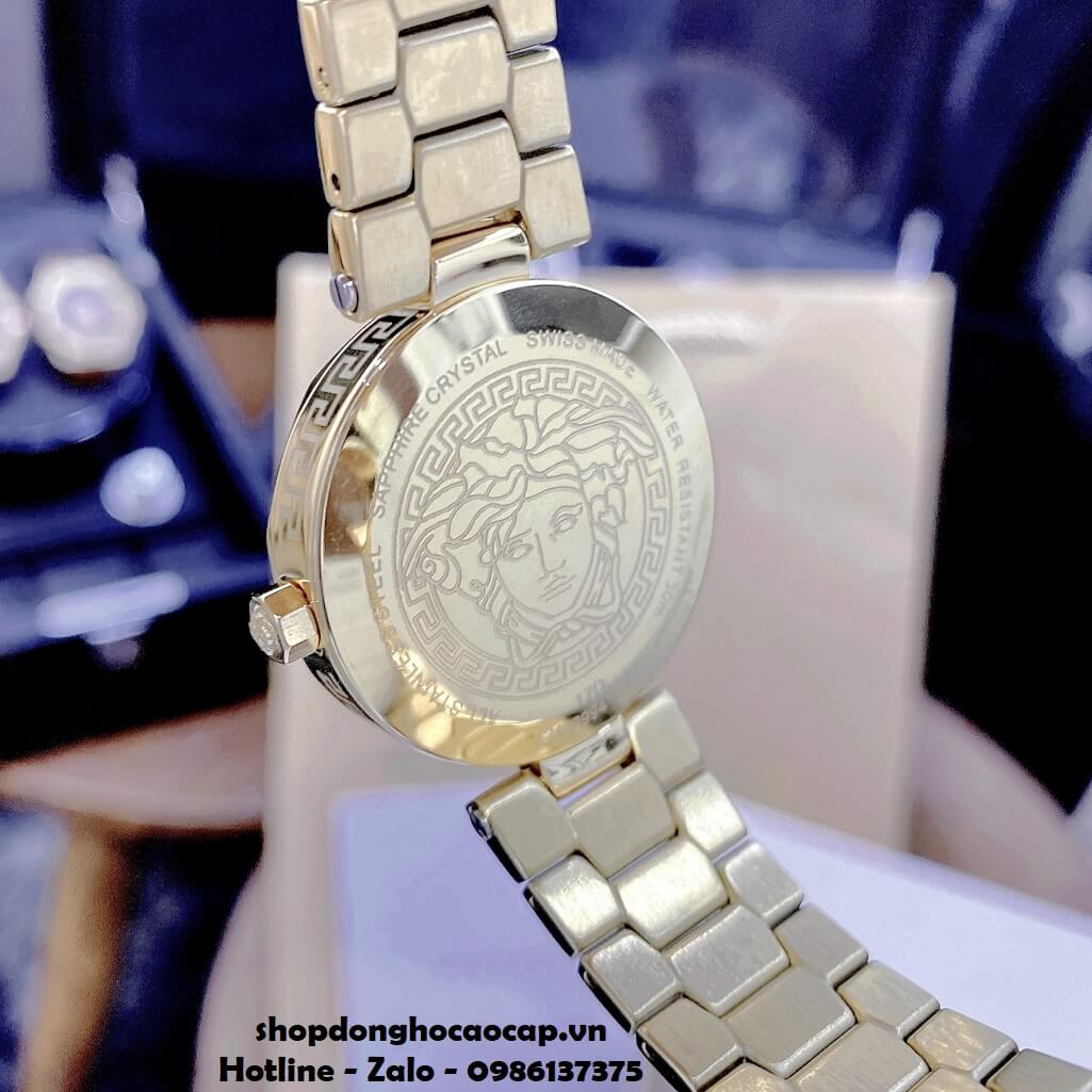 Đồng Hồ Nữ Versace Idyia Máy Thụy Sỹ Dây Kim Loại Vàng Mặt Trắng 35mm