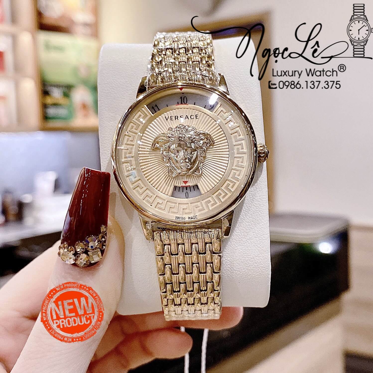 Đồng Hồ Nữ Versace Medusa Icon Dây Kim Loại Vàng Mặt Vàng Size 38mm