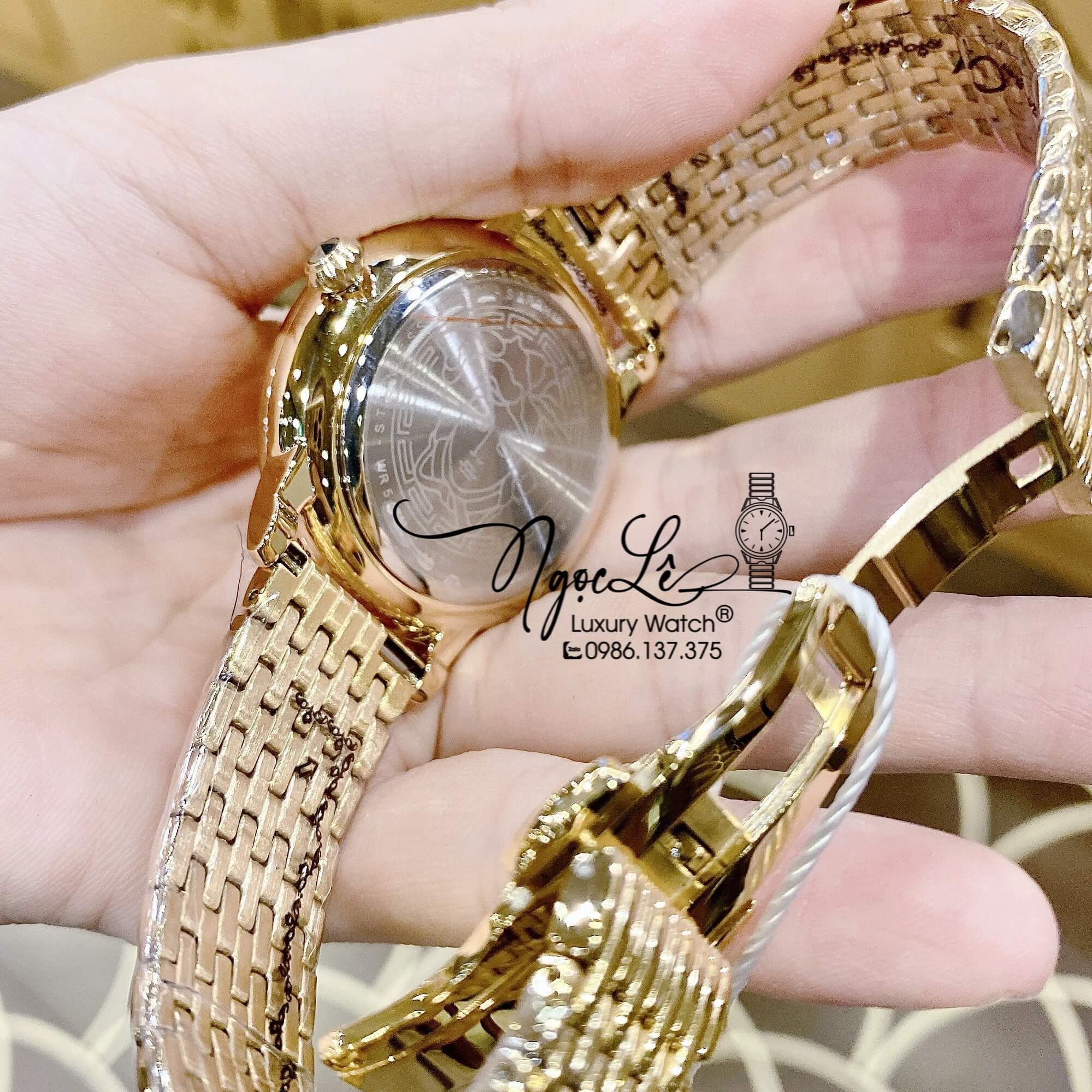 Đồng Hồ Nữ Versace Medusa Icon Dây Kim Loại Vàng Mặt Vàng Size 38mm