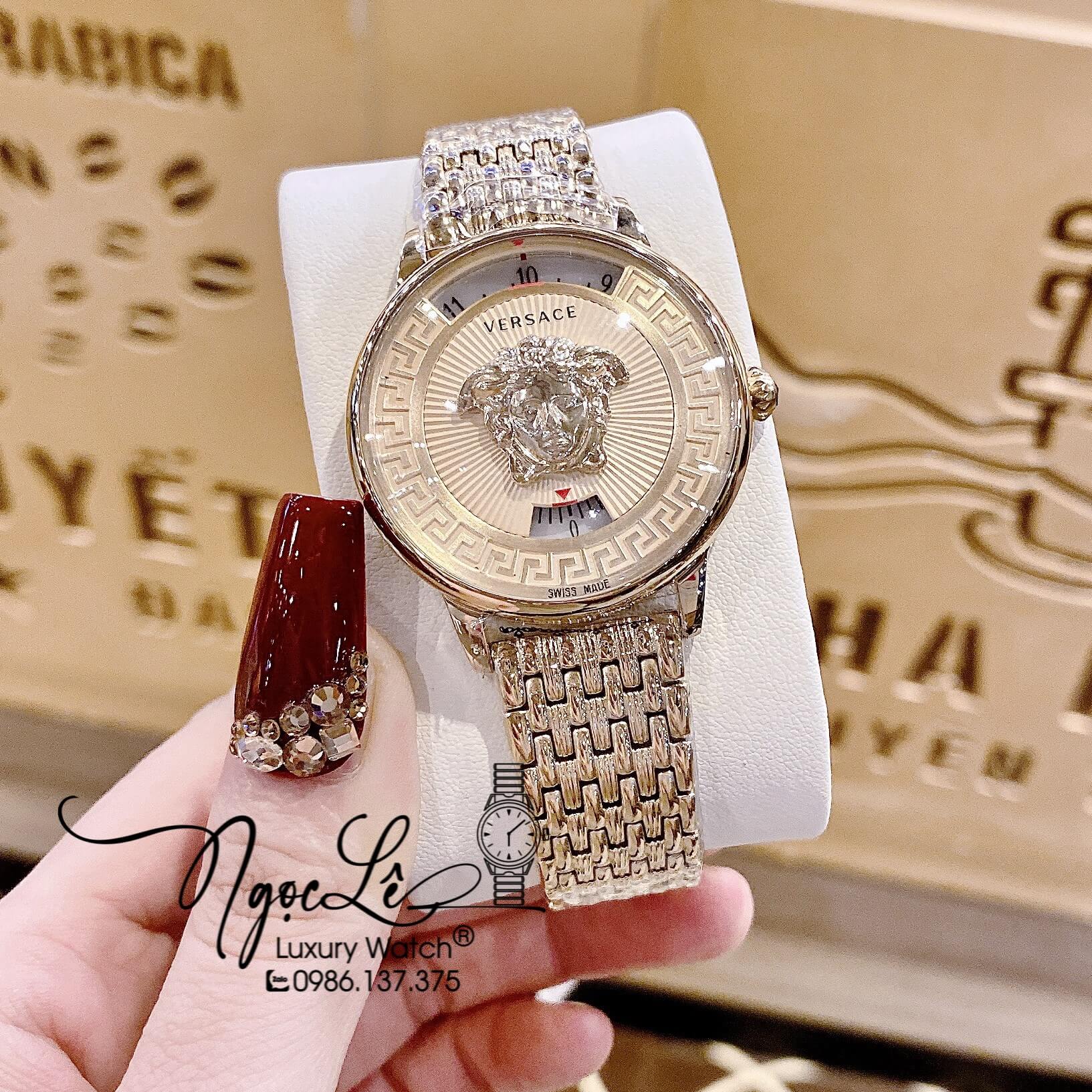 Đồng Hồ Nữ Versace Medusa Icon Dây Kim Loại Vàng Mặt Vàng Size 38mm