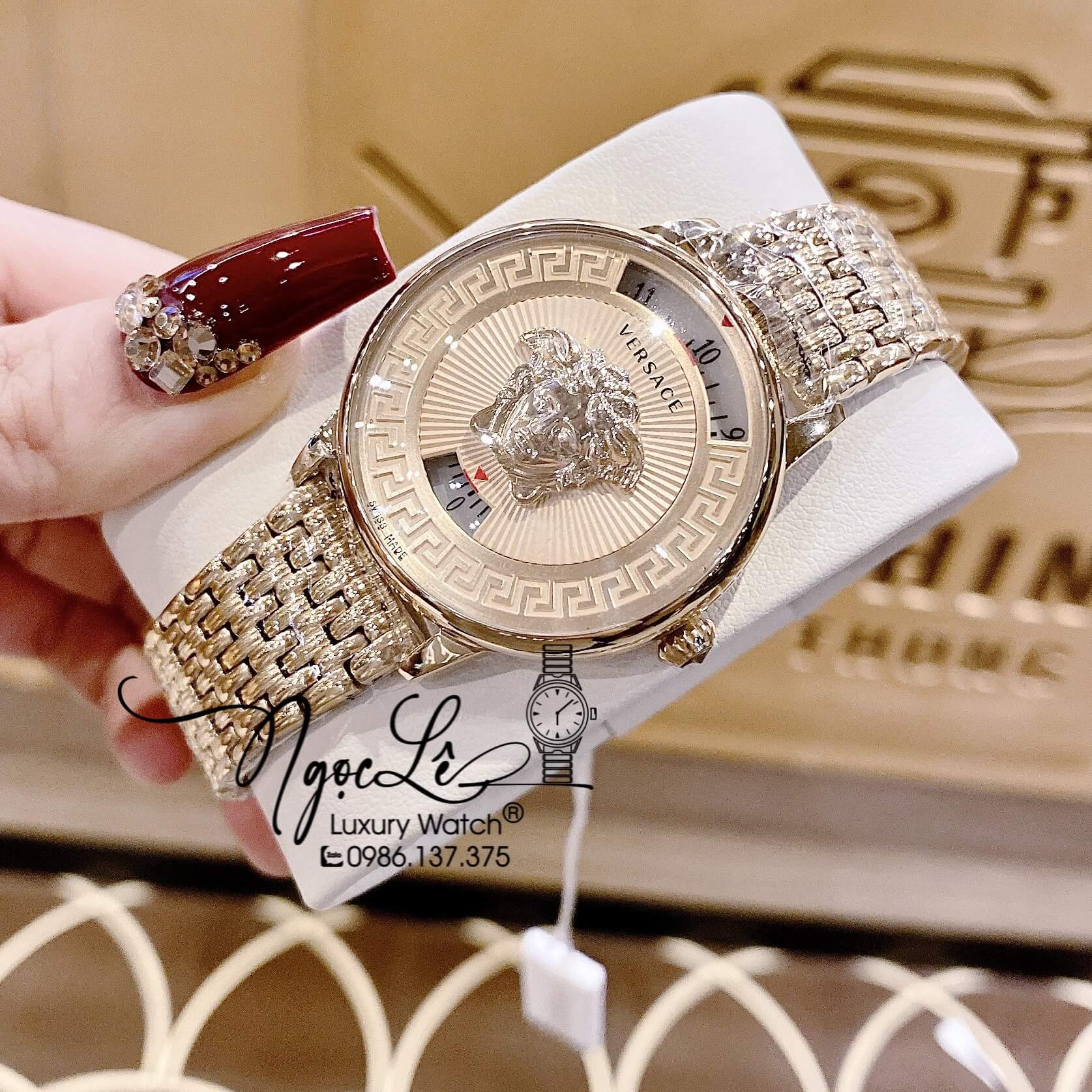 Đồng Hồ Nữ Versace Medusa Icon Dây Kim Loại Vàng Mặt Vàng Size 38mm