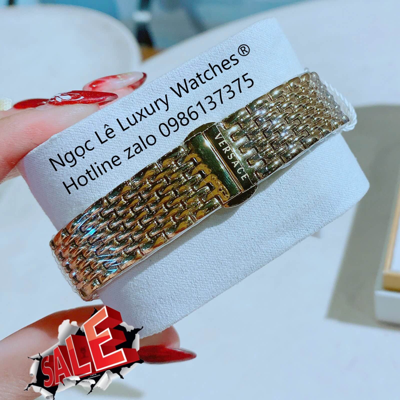 Đồng Hồ Nữ Versace Medusa Icon Dây Thép Màu Vàng Gold Size 38mm - Vàng Mặt Đỏ