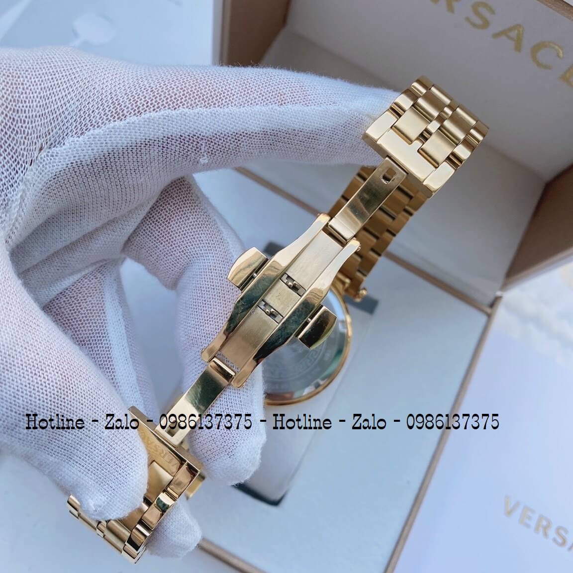 Đồng Hồ Cặp Versace Aion 44mm - Versace Daphnis 35mm - Vàng Trắng