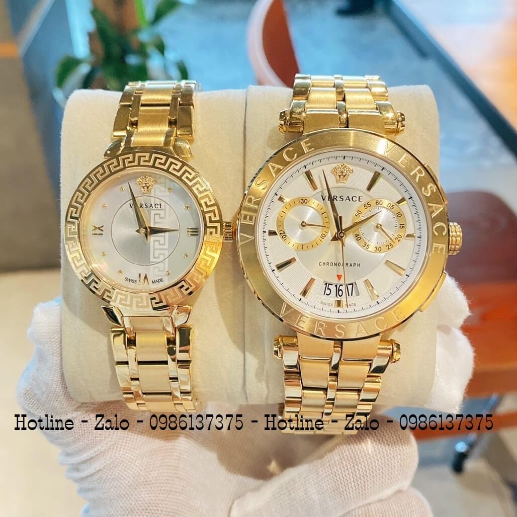 Đồng Hồ Cặp Versace Aion 44mm - Versace Daphnis 35mm - Gold