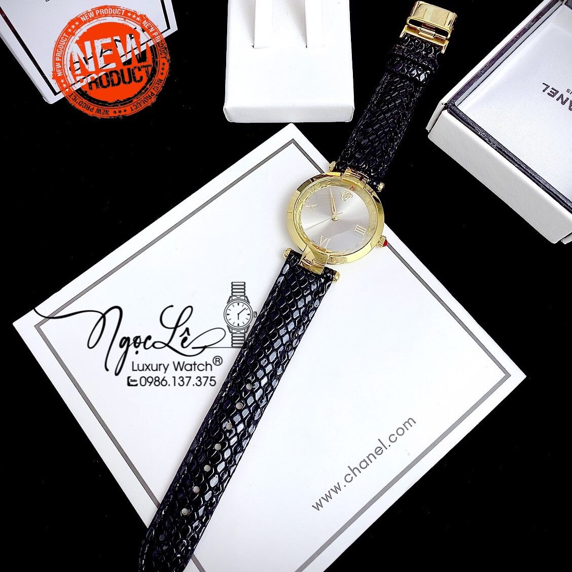 Đồng Hồ Nữ Versace Revive Dây Da Đen Mặt Xám Size 35mm Máy Thụy Sỹ