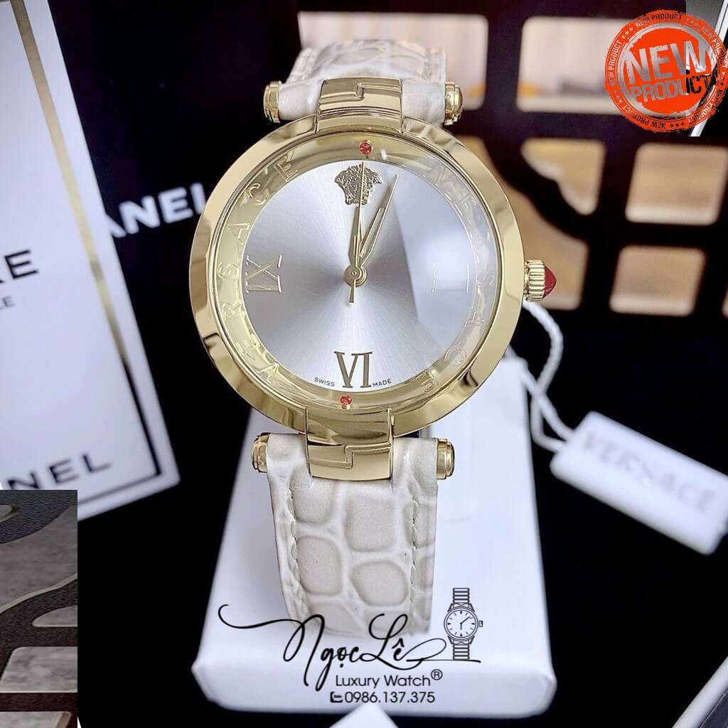 Đồng Hồ Nữ Versace Revive Dây Da Nude Mặt Xám Size 35mm Máy Thụy Sỹ