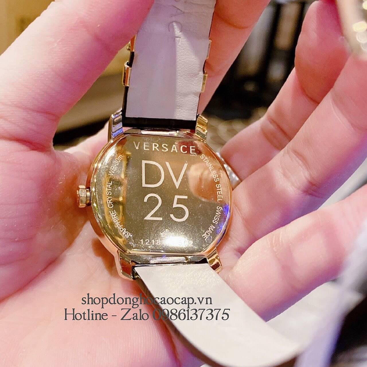 Đồng Hồ Versace Nữ DV-25 Siêu Cấp Dây Da Đen Đính Đá 36mm