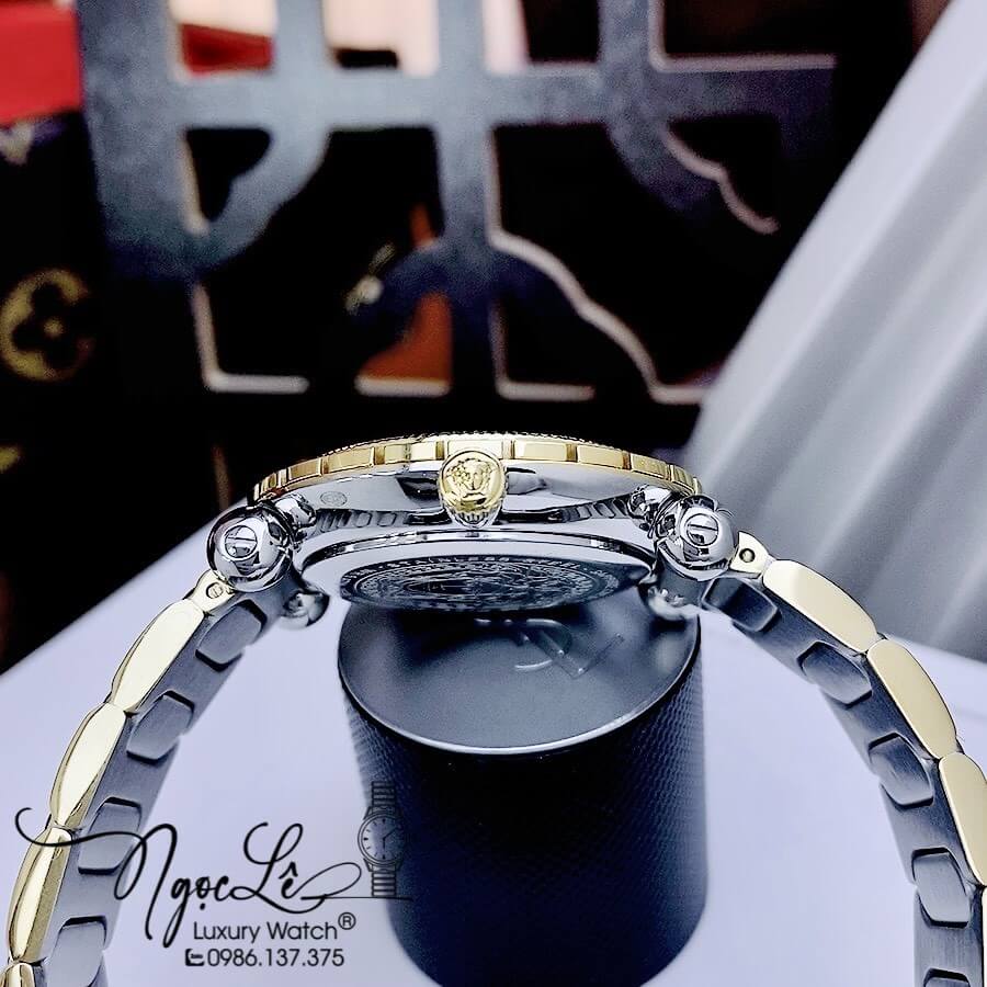 Đồng Hồ Nữ Versace Greca Twist Dây Kim Loại Demi Mặt Trắng Size 35mm