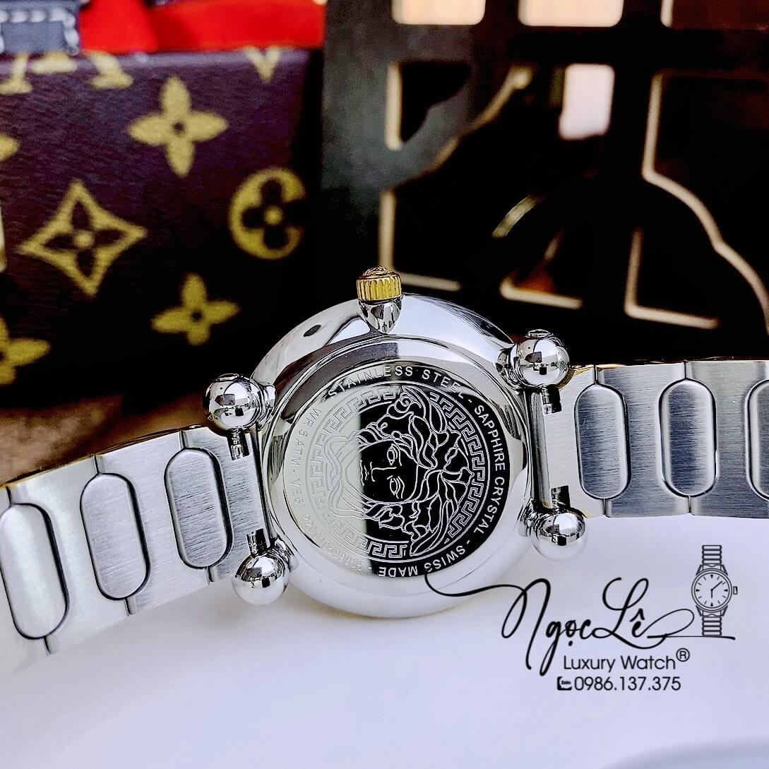 Đồng Hồ Nữ Versace Greca Twist Dây Kim Loại Demi Mặt Đỏ Size 35mm