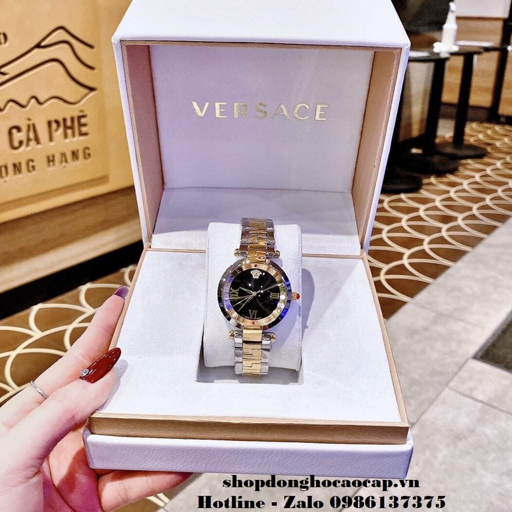 Đồng Hồ Versace Revive Nữ Demi Mặt Đen Vỏ Gold 35mm