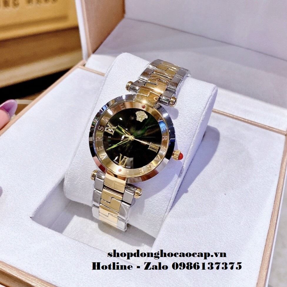 Đồng Hồ Versace Revive Nữ Demi Mặt Đen Vỏ Gold 35mm