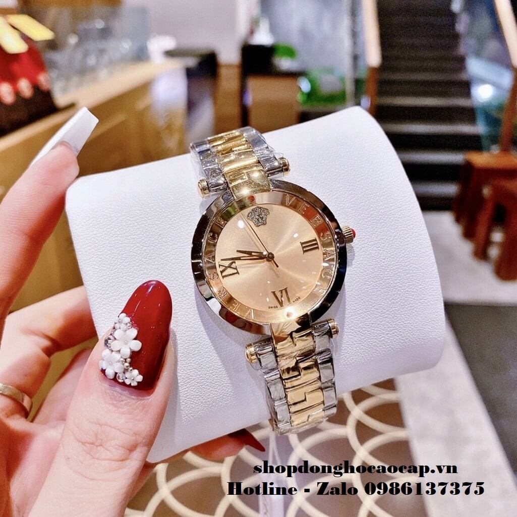 Đồng Hồ Versace Revive Nữ Demi Mặt Vàng Vỏ Gold 35mm