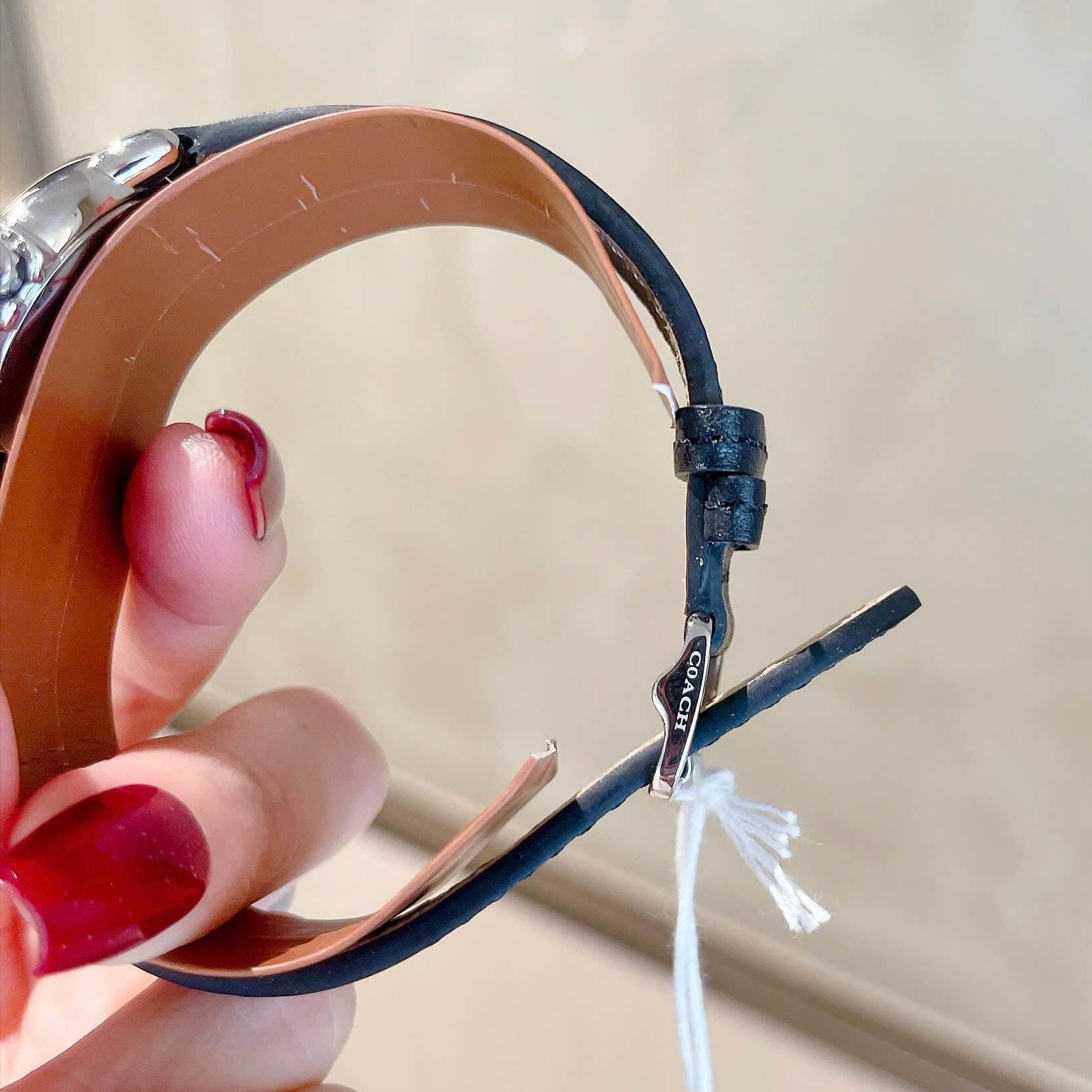 Đồng Hồ Nữ Coach Arden Size 28mm Dây Da Hồng Mặt Trắng Vỏ Silver Quartz