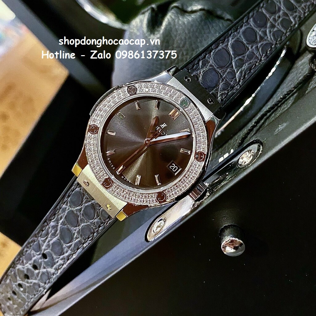 Đồng Hồ Hublot Classic Fusion 31mm Nữ Like Auth Dây Xám