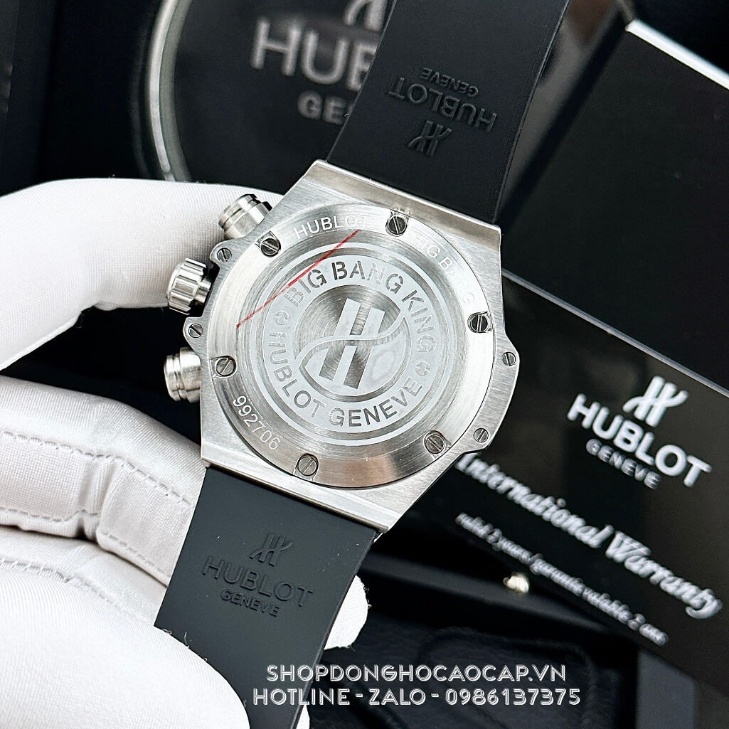 Đồng Hồ Hublot Big Bang Nam Dây Silicon Đen Vỏ Màu Đen Bạc 45mm