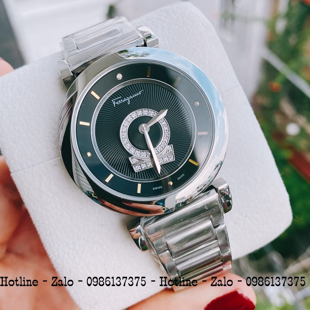 Đồng Hồ Nữ Salvatore Ferragamo Minuetto Bạc Mặt Đen 36mm