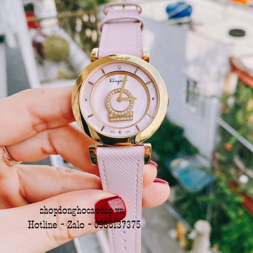 Đồng Hồ Nữ Salvatore Ferragamo Minuetto Dây Da Hồng