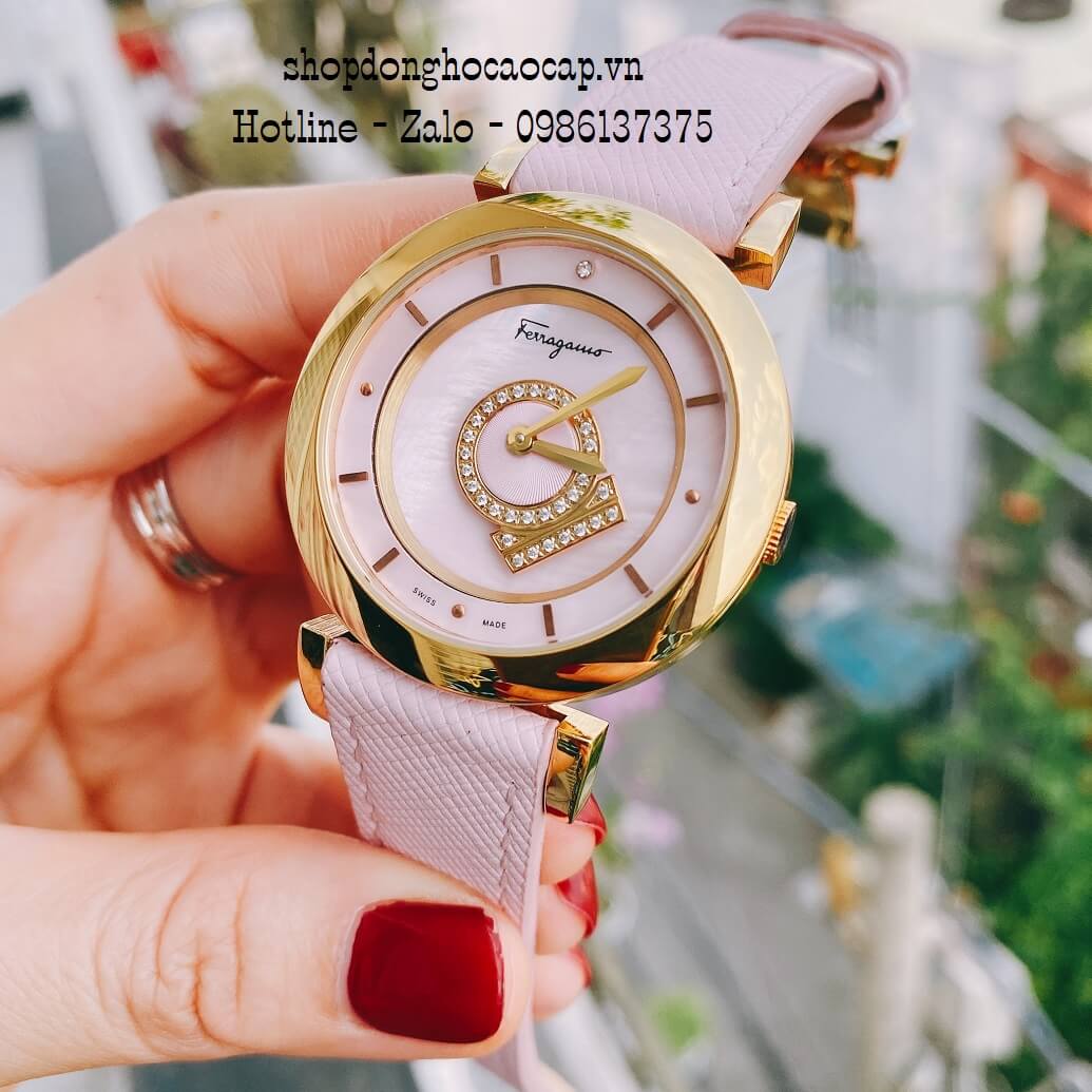 Đồng Hồ Nữ Salvatore Ferragamo Minuetto Dây Da Hồng