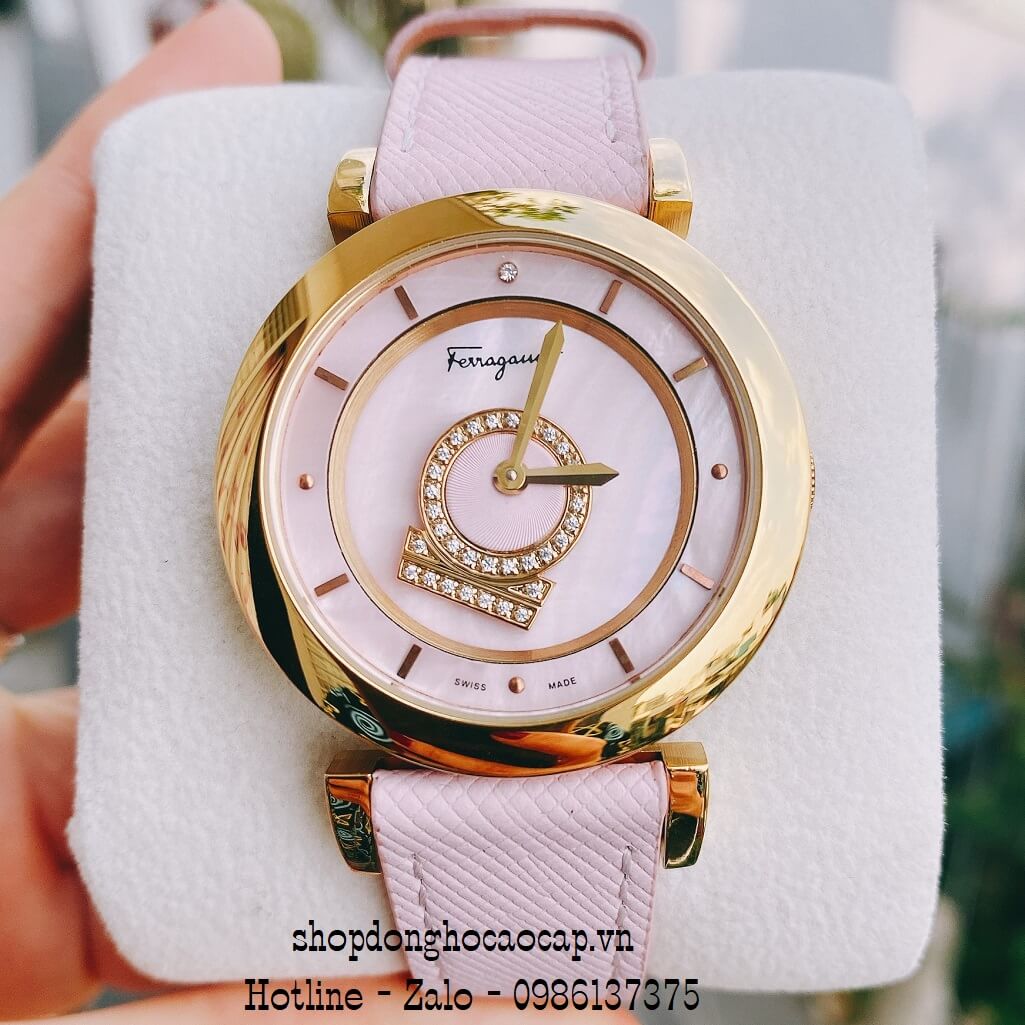 Đồng Hồ Nữ Salvatore Ferragamo Minuetto Dây Da Hồng