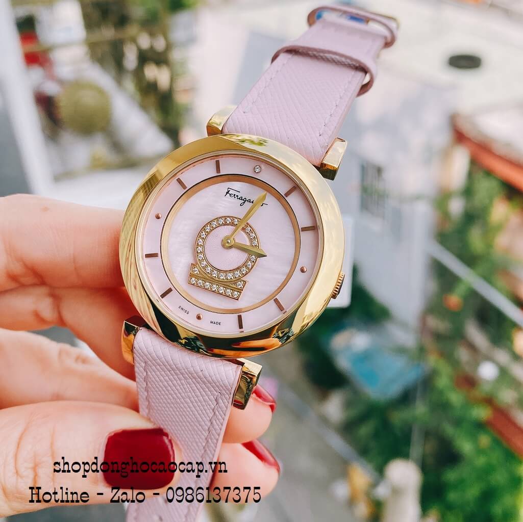 Đồng Hồ Nữ Salvatore Ferragamo Minuetto Dây Da Hồng