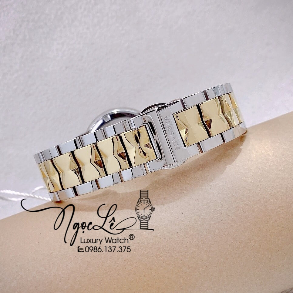 Đồng Hồ Nữ Versace V-Tribute Dây Kim Loại Demi Mặt Vàng Size 36mm
