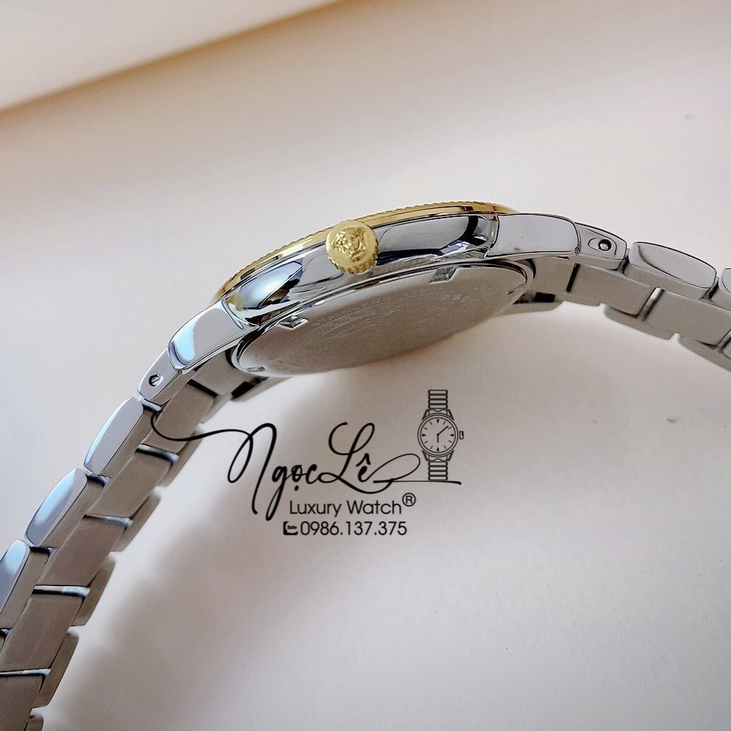 Đồng Hồ Nữ Versace V-Tribute Dây Kim Loại Demi Mặt Xanh Lá Size 36mm