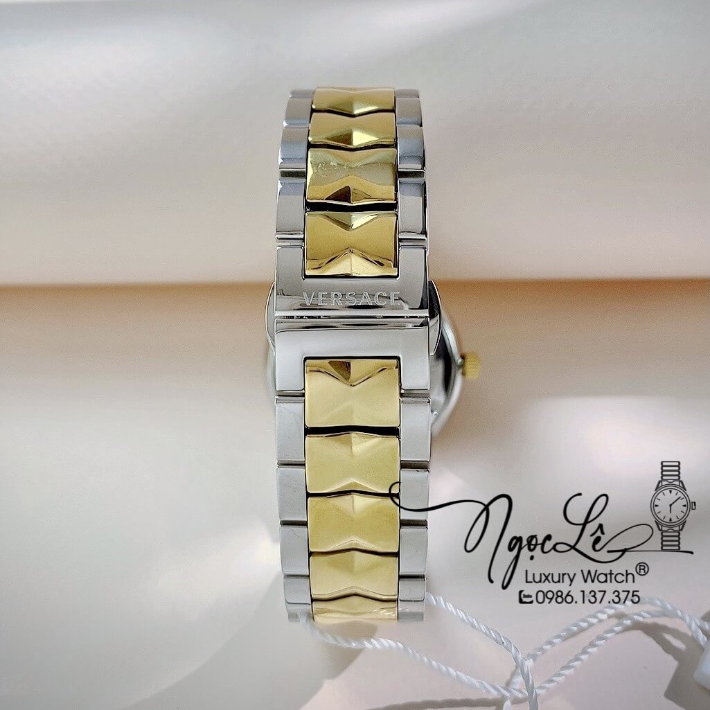 Đồng Hồ Nữ Versace V-Tribute Dây Kim Loại Demi Mặt Xanh Lá Size 36mm