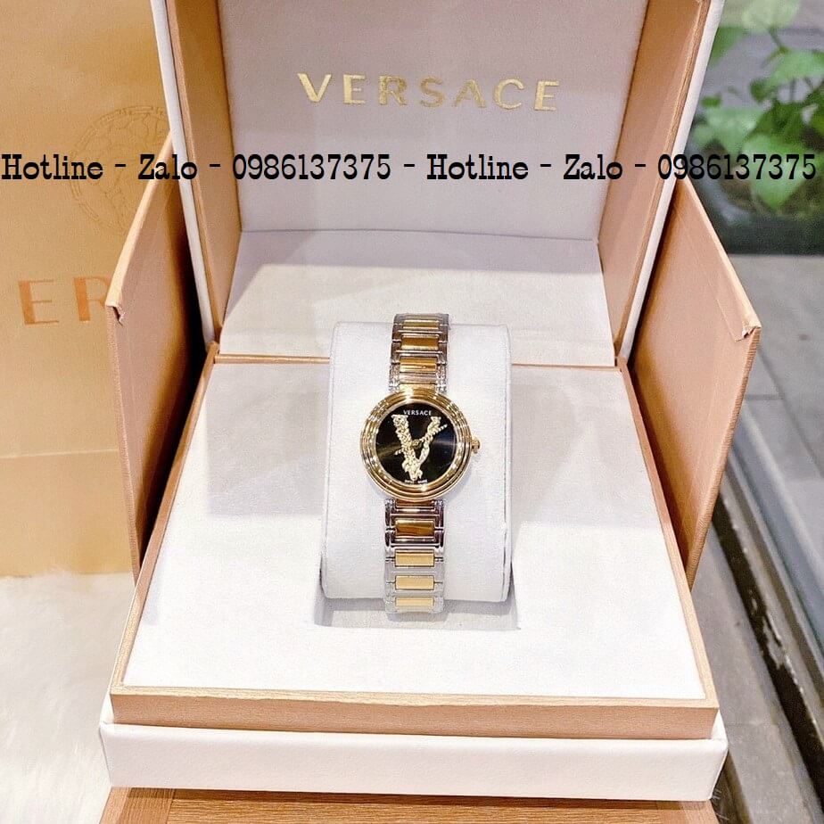 Đồng Hồ Nữ Versace Virtus Mini Duo Demi Mặt Đen 28mm