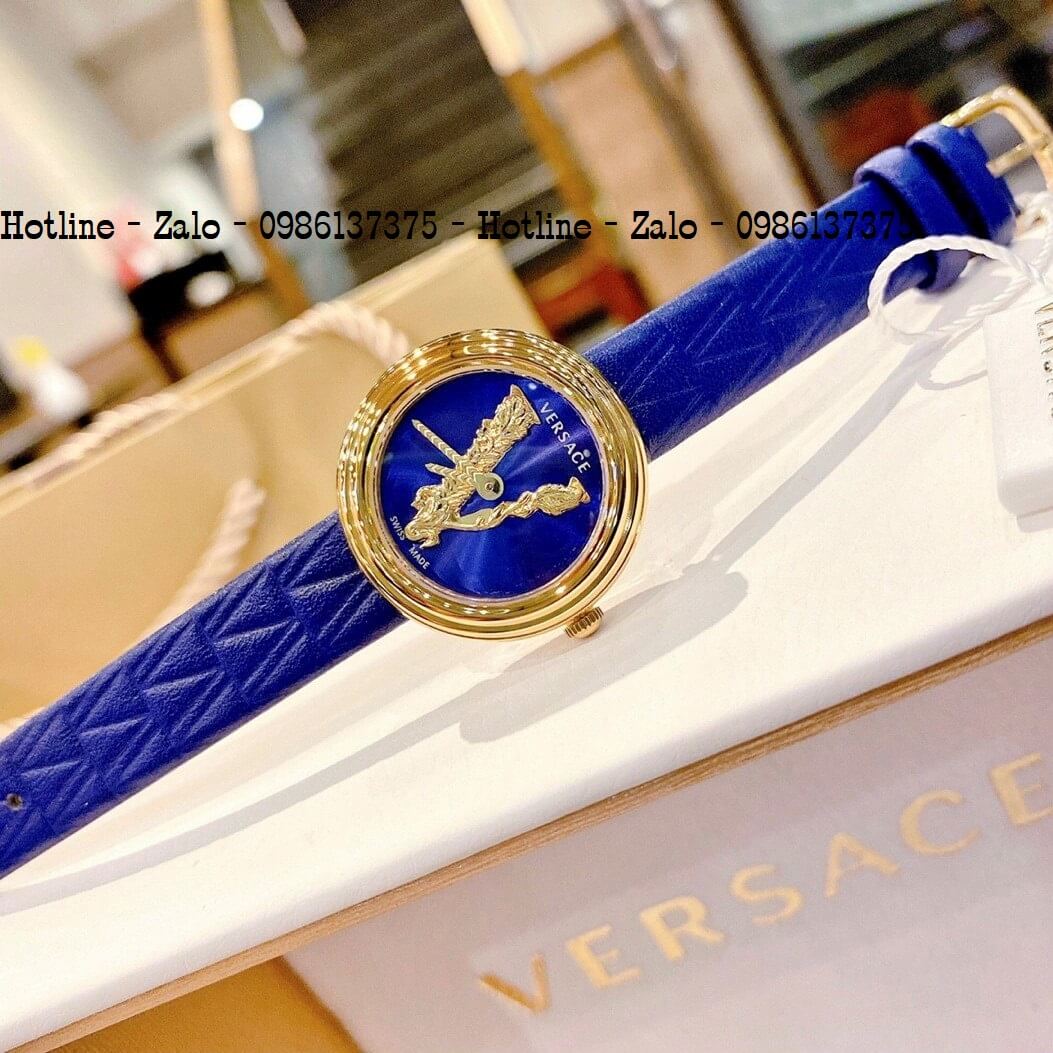 Đồng Hồ Nữ Versace Virtus Mini Duo Dây Da Xanh 28mm