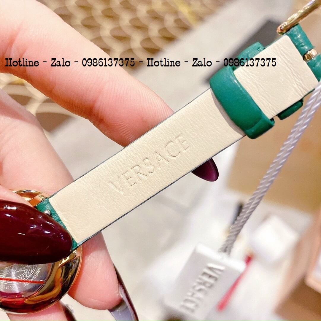 Đồng Hồ Nữ Versace Virtus Mini Duo Dây Da Xanh Lá 28mm