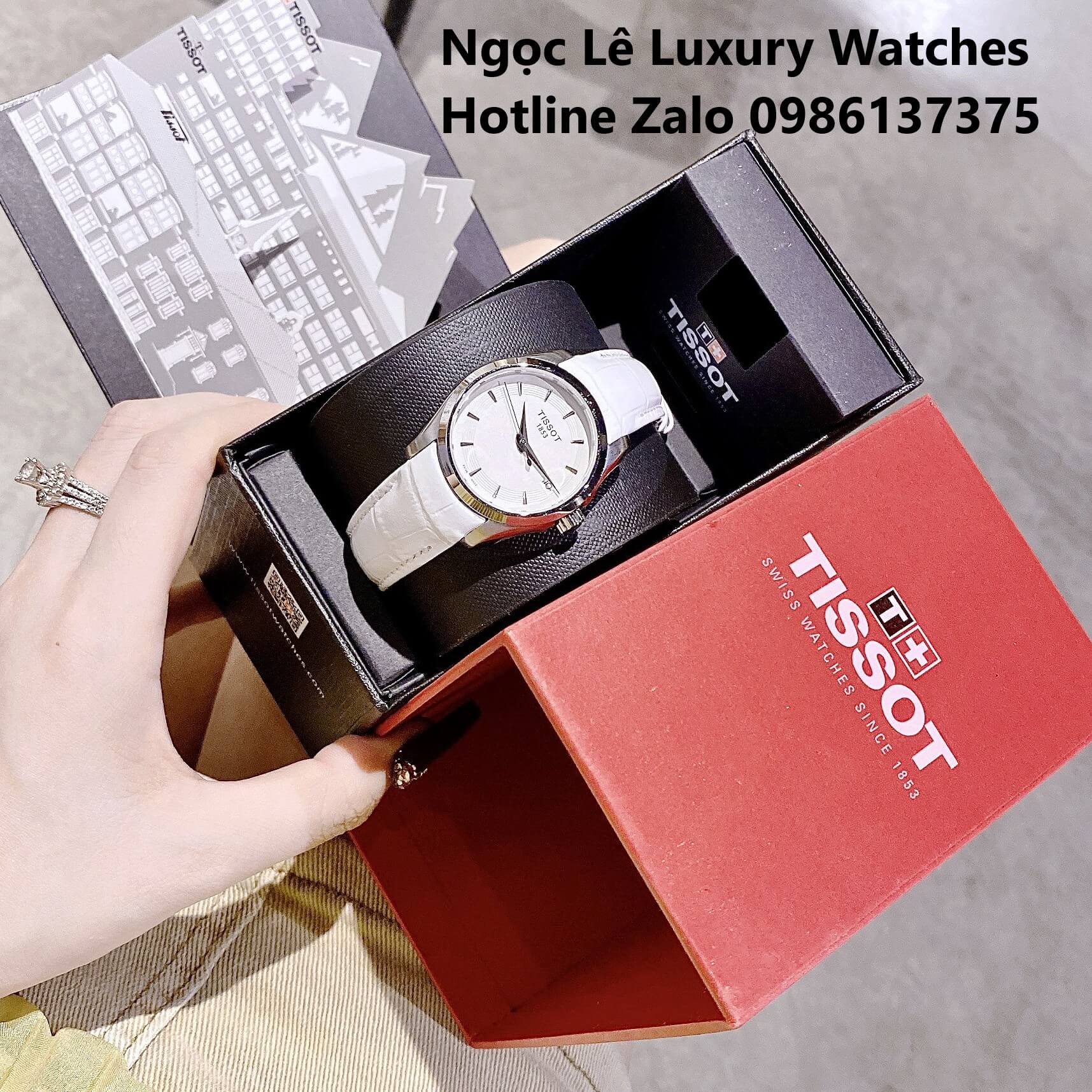 Đồng Hồ Tissot Nữ Dây Da Trắng Size 32mm - Tissot Couturier Quartz