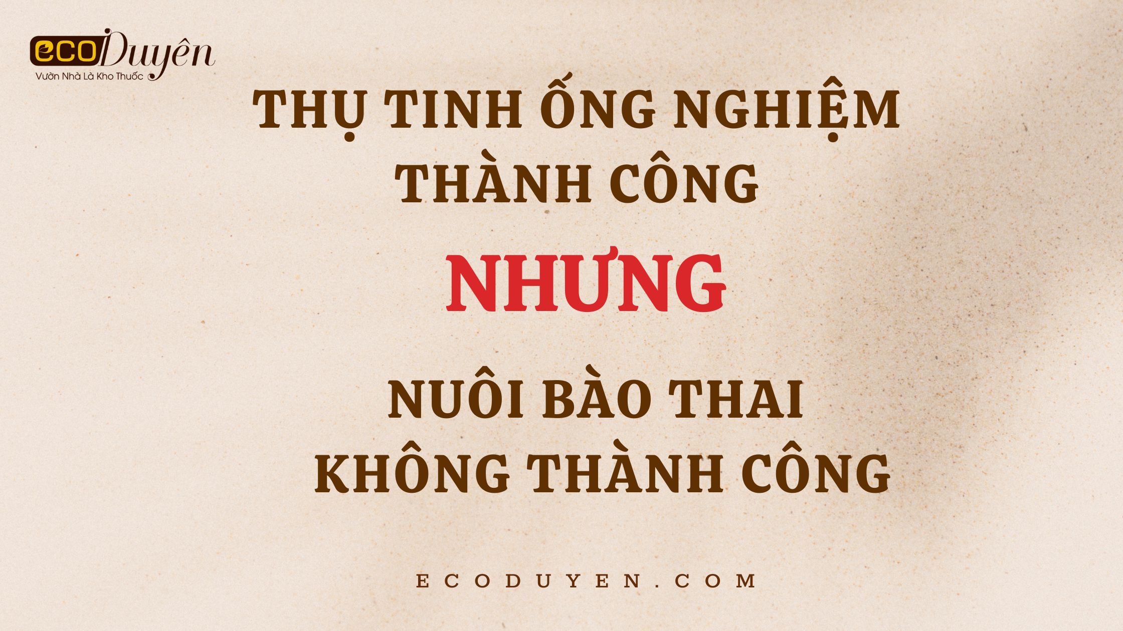 Thụ tinh ống nghiệm thành công NHƯNG nuôi bào thai không thành công!