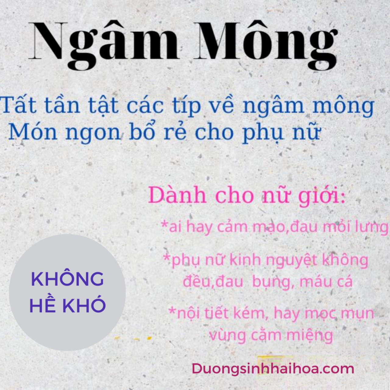 NGÂM MÔNG DÀNH CHO PHỤ NỮ