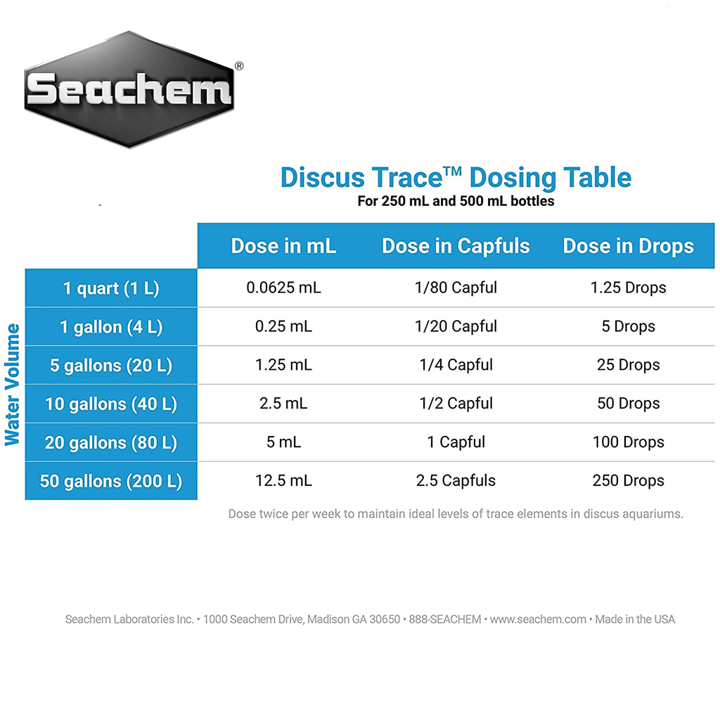 SEACHEM - Discus Trace | Khoáng chất và nguyên tố vi lượng cho cá Dĩa