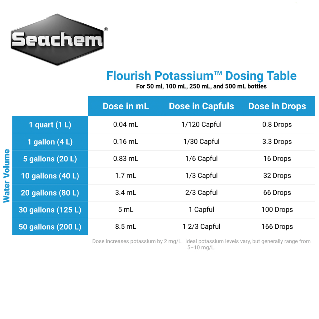 SEACHEM - Flourish Potassium | Phân nước bổ sung Kali cho hồ thủy sinh