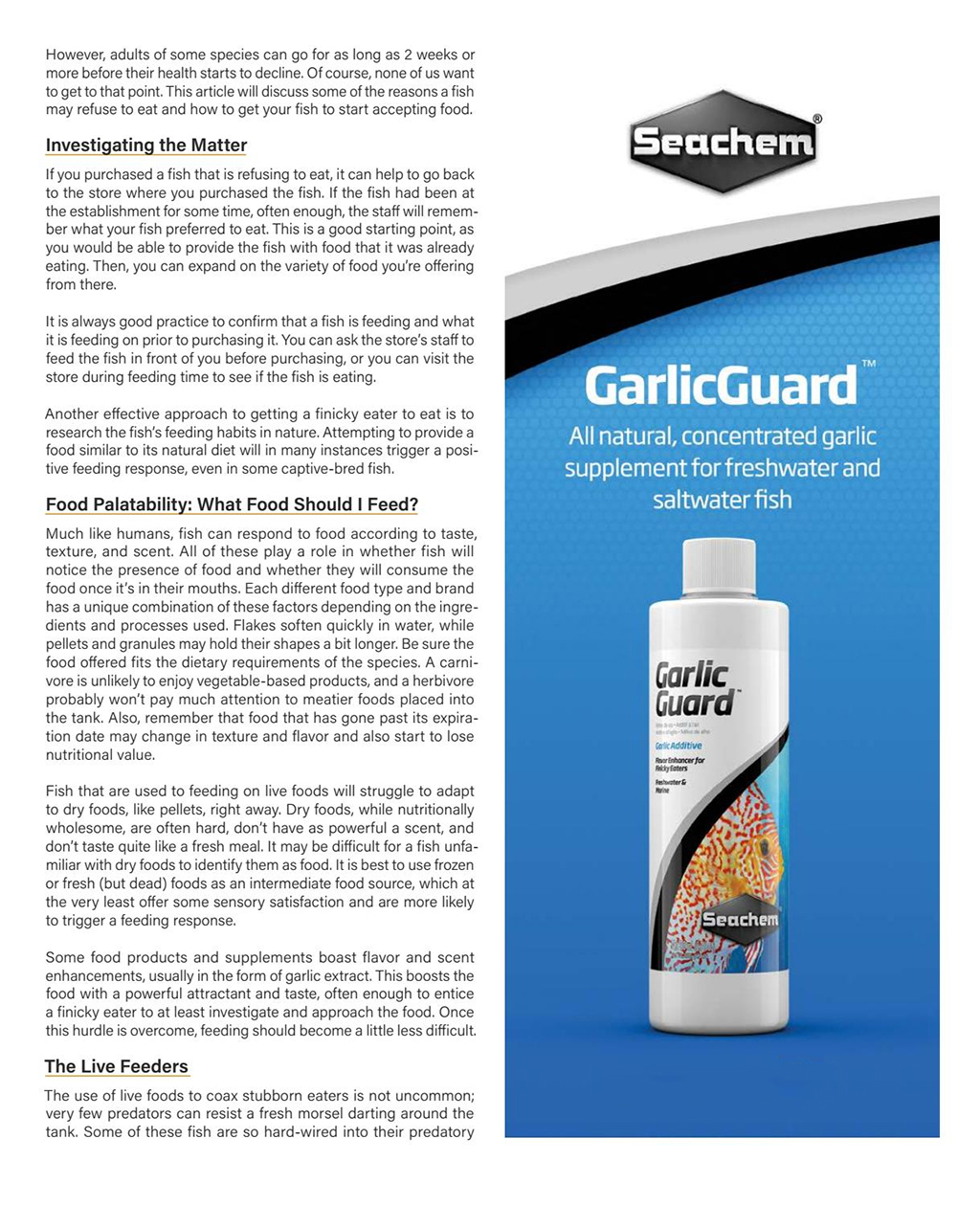 SEACHEM - Garlic Guard | Tinh dầu tỏi cải thiện biếng ăn cho cá cảnh